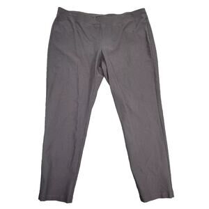 Eileen Fisher Gray Washable Crepe Pull-On Crop Ankle Pants Size Large A003089
